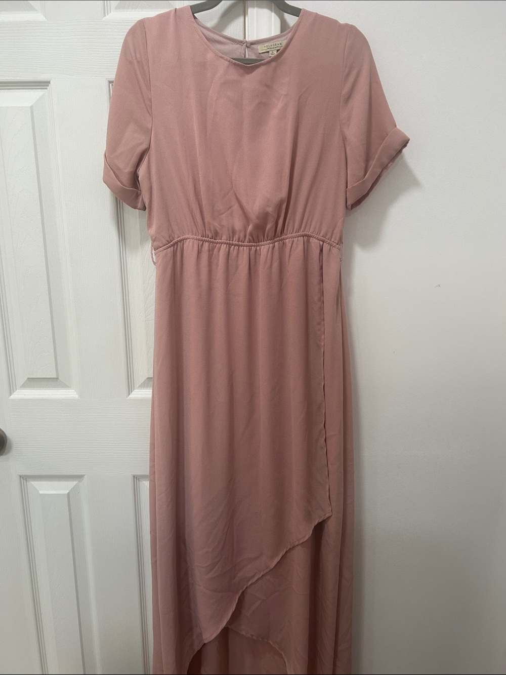 Polagram Dusty Pink Short Sleeve High-Low Dress